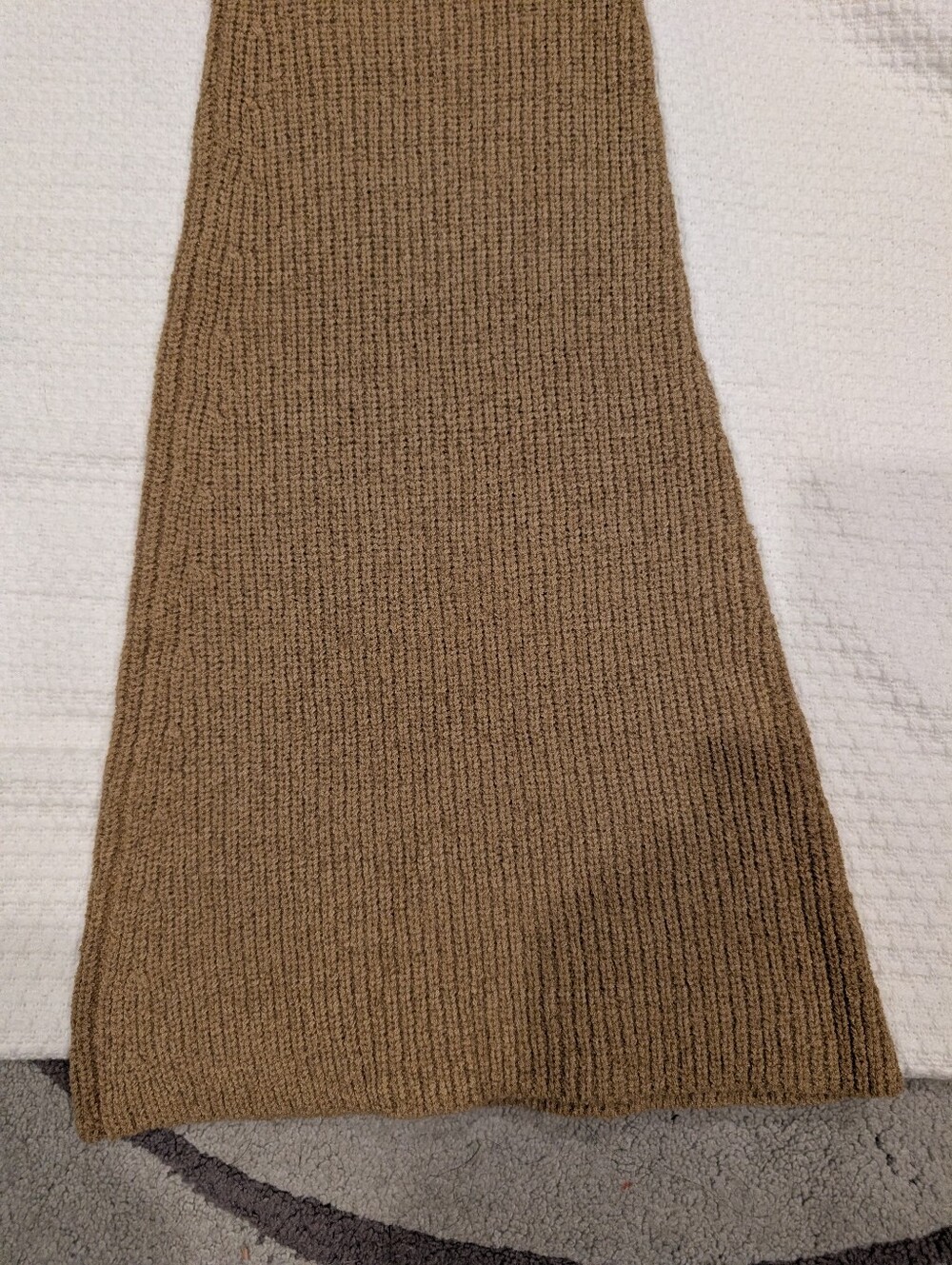 SEROYA Ribbed High-Waist Flare Pants - Camel - Picture 6 of 8
